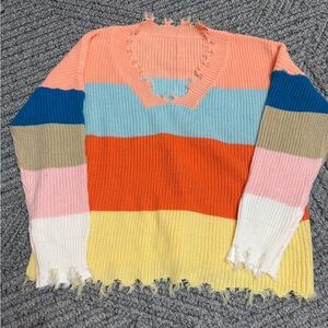 Colorful Striped Women's Sweater